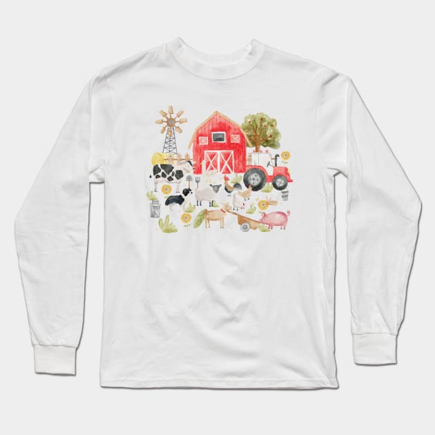 The Farmyard Long Sleeve T-Shirt by Harpleydesign